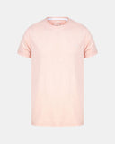 Rolled Cuffs Pink Cotton T-Shirt