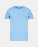 Rolled Cuffs Sky Blue Cotton T-Shirt