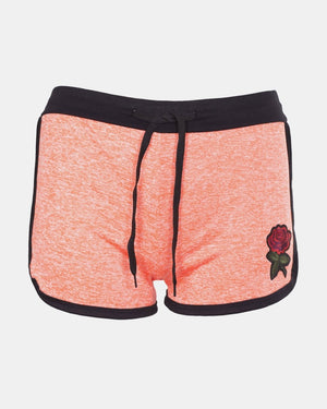 Rose Print - Coral Fleck Summer Kids Short