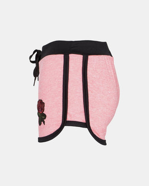Rose Print - Pink Fleck Summer Kids Short