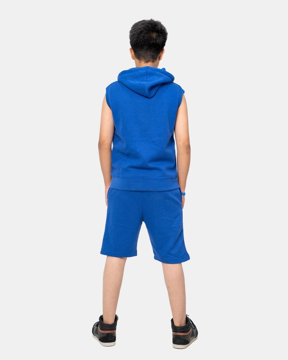 Royal Blue Boys Gilet Sleeveless Hoodie