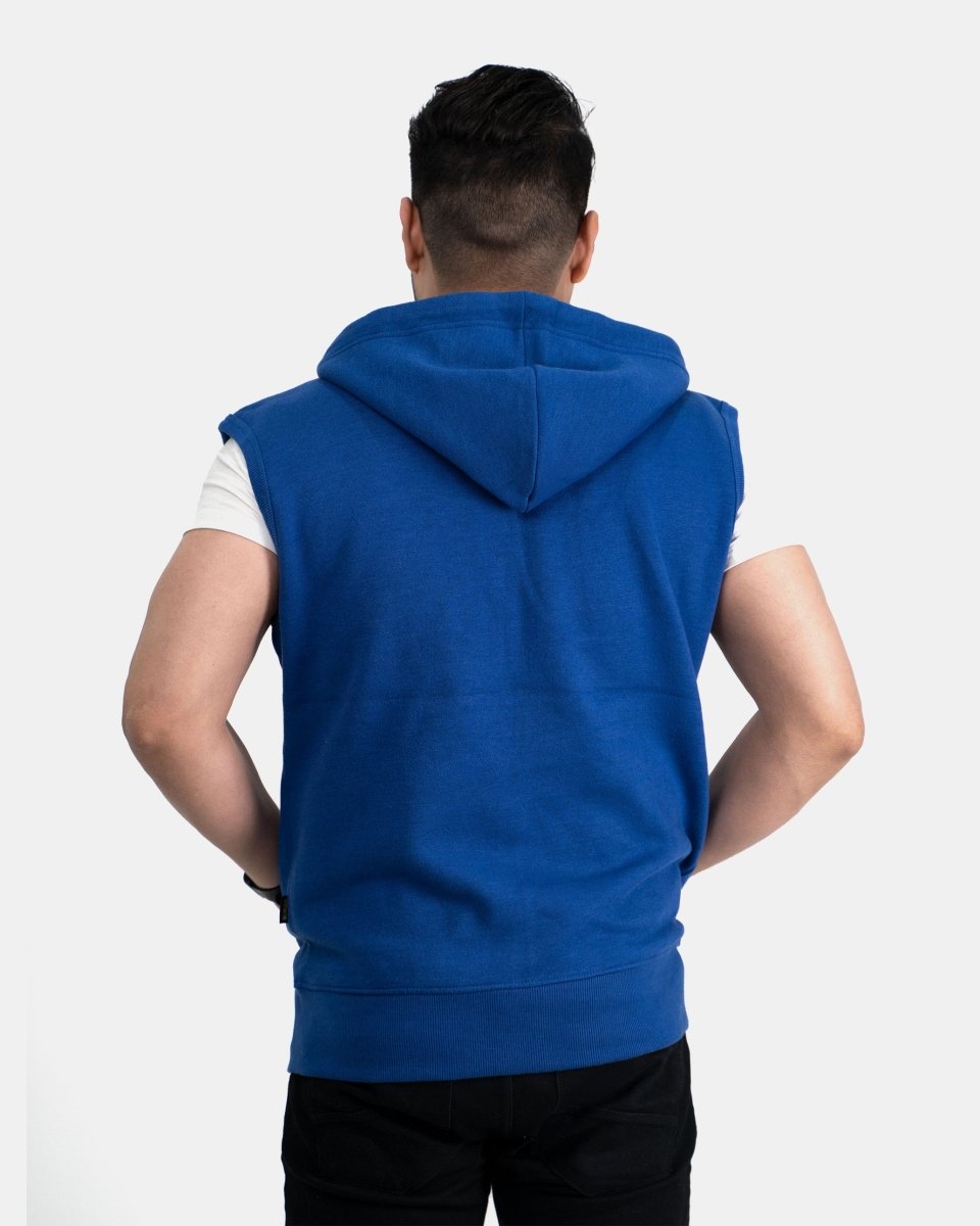 Royal Blue Casual Zip - Up Men's Hoodie