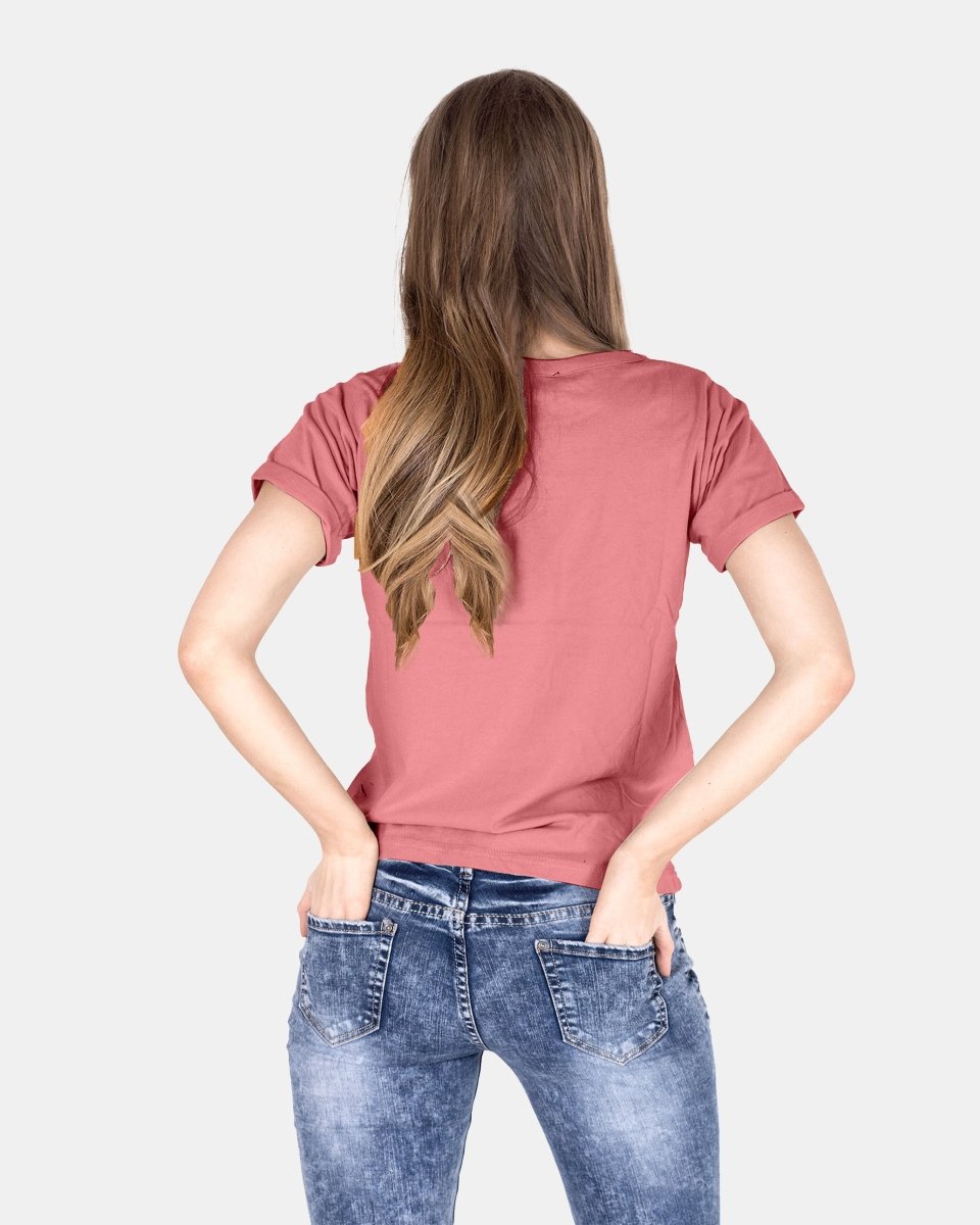 Rust Ripped Holes Rounded Neck T-Shirt