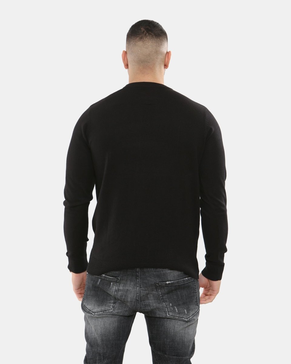 Santa Head Black Festive Jumper