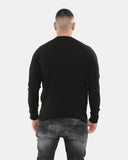 Santa Head Black Festive Jumper