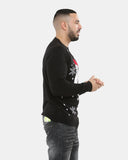 Santa Head Black Festive Jumper