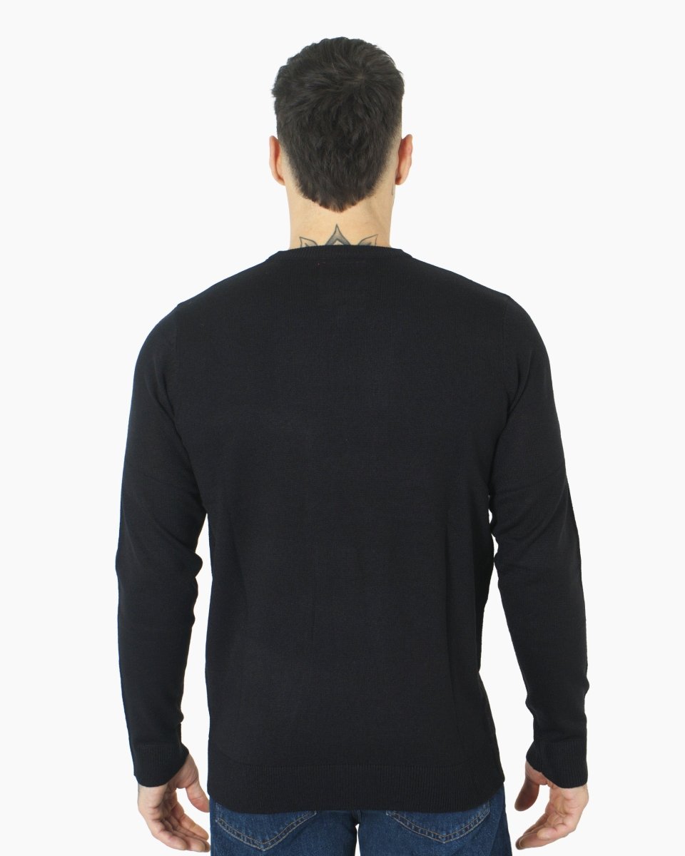 Santa Head Black Festive Jumper