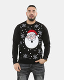 Santa Head Black Festive Jumper
