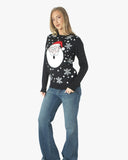 Santa Head Black Festive WomensJumper