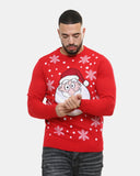 Santa Head Red Festive Jumper