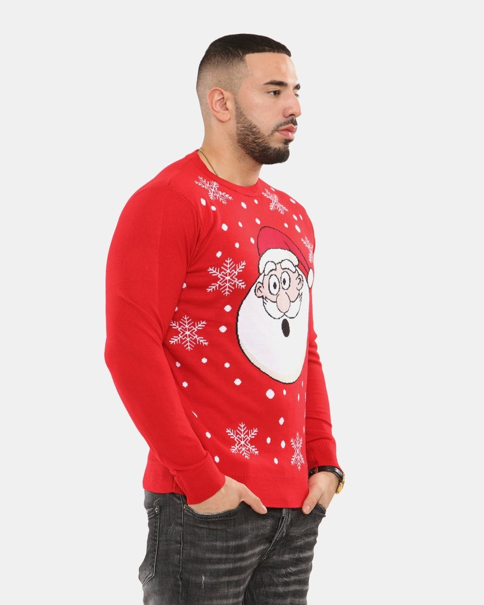 Santa Head Red Festive Jumper