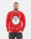 Santa Head Red Festive Jumper