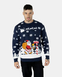 Santa to the Pub Navy Novelty Jumpers