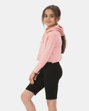 Shell Pink Girl's Long - Sleeve Hoodie