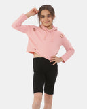 Shell Pink Girl's Long - Sleeve Hoodie