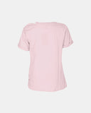 Shell Pink Ripped Holes Rounded Neck T-Shirt