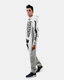 Silver Grey Mens Halloween Skeleton Onesie