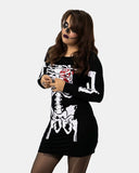 Skeleton Heart Ladies Bodycon Tunic Top