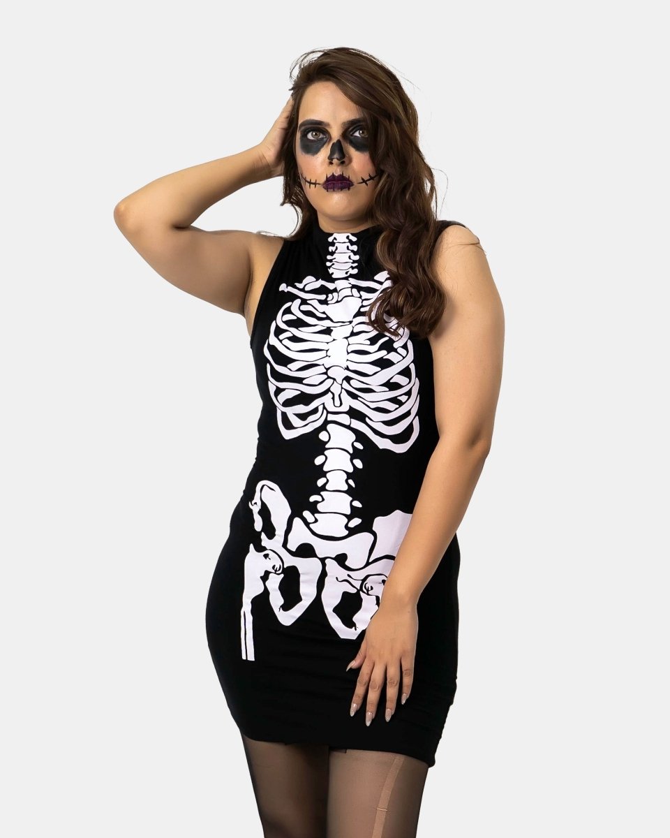 Skeleton Printed Ladies Fancy Costume