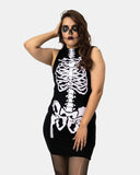 Skeleton Printed Ladies Fancy Costume