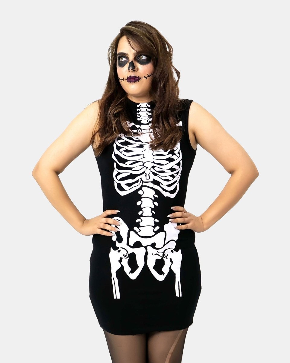 Skeleton Printed Ladies Fancy Costume