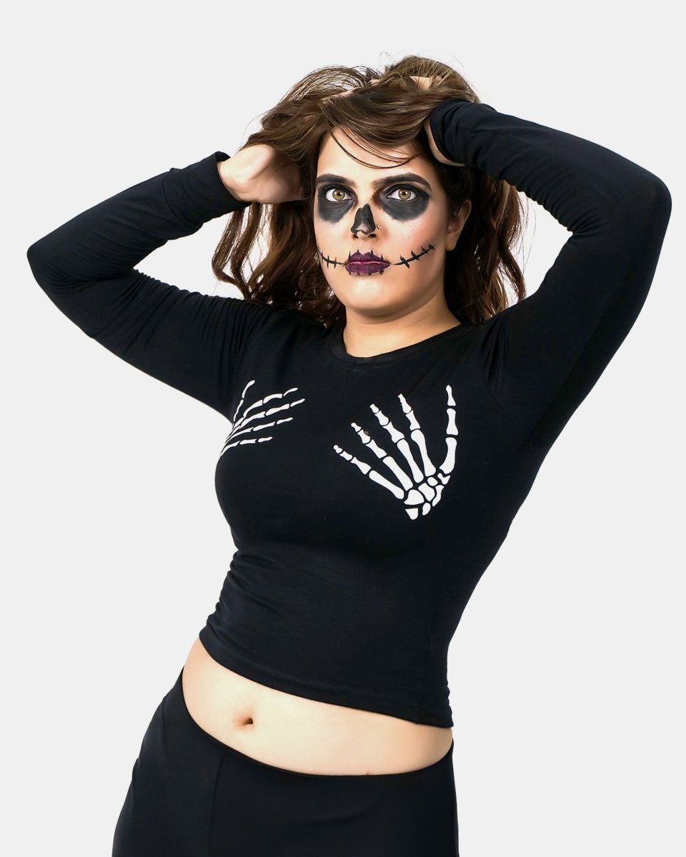 Skull Hands Women's Printed Shirt