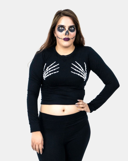 Skull Hands Women's Printed Shirt