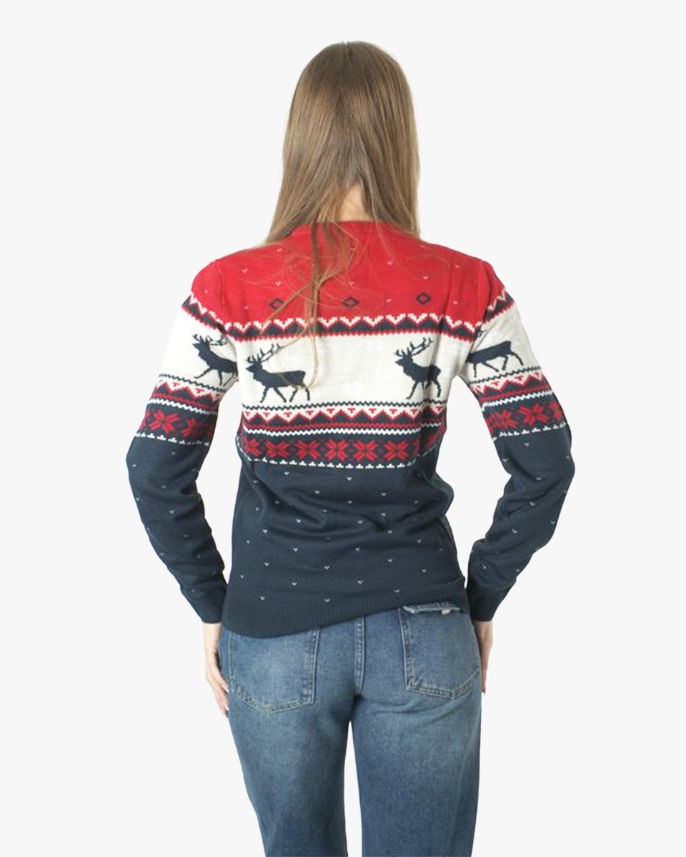 Snowflakes Navy Reindeer Xmas Jumpers