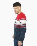 Snowflakes Reindeer Navy Xmas Jumpers