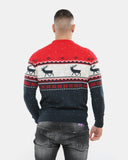 Snowflakes Reindeer Navy Xmas Jumpers