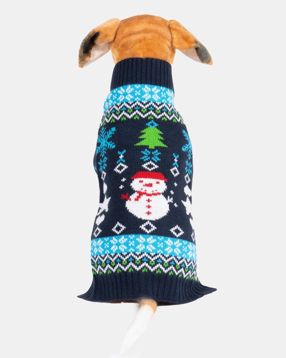 Snowman Navy Dog Christmas Jumper