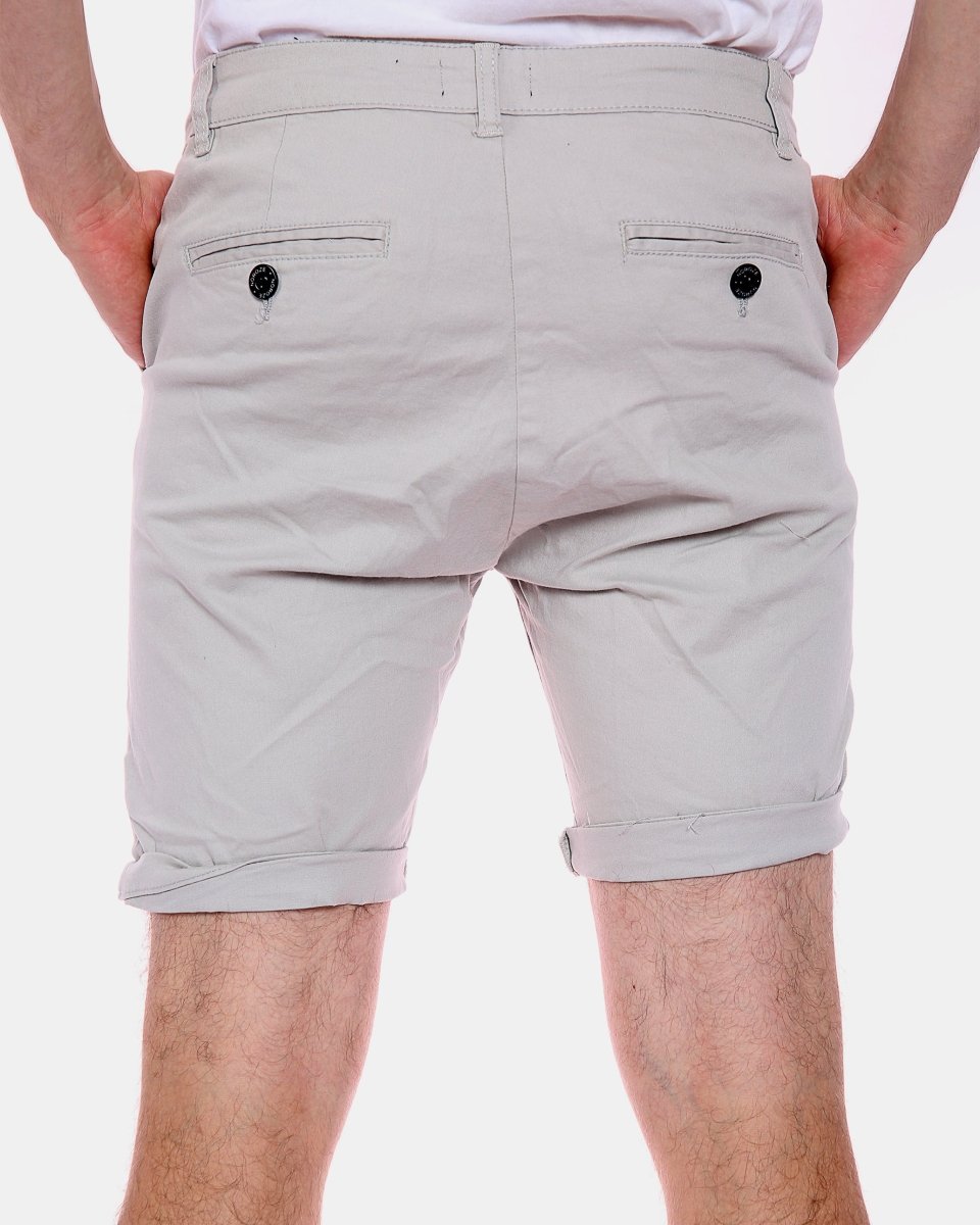 Stone Casual Turnup Cotton Shorts