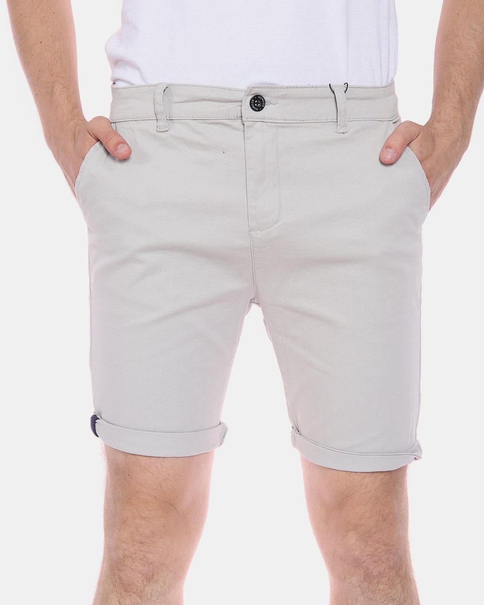 Stone Casual Turnup Cotton Shorts