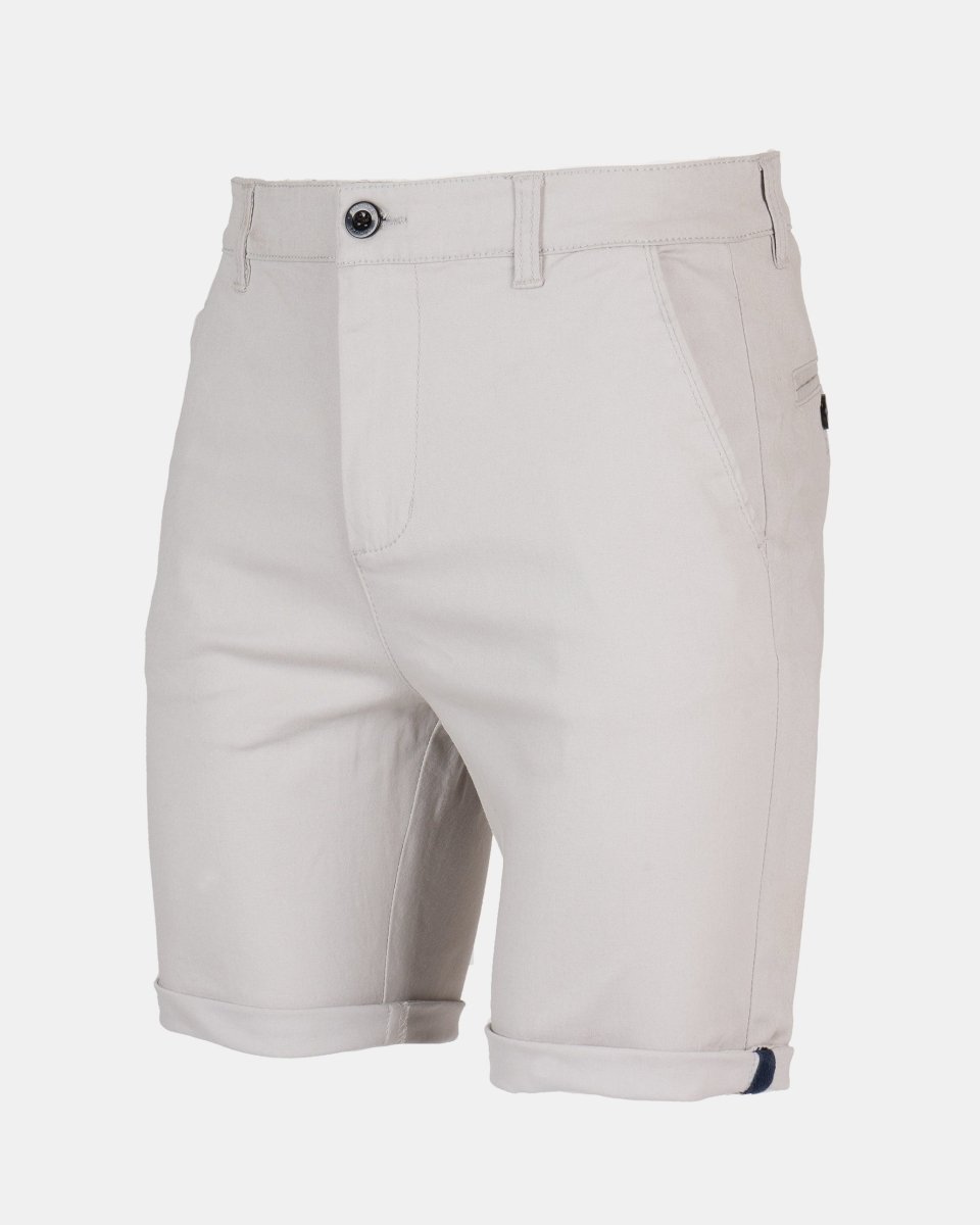 Stone Casual Turnup Cotton Shorts