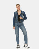 Vintage Navy Ladies Trucker Denim Jacket