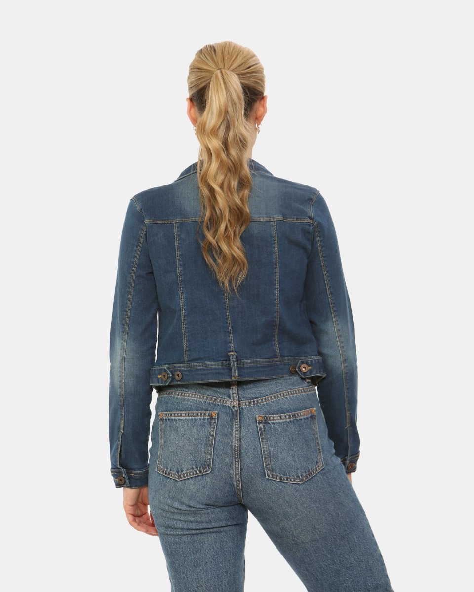 Vintage Navy Ladies Trucker Denim Jacket