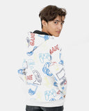 White Boys Printed Gaming Hoodie