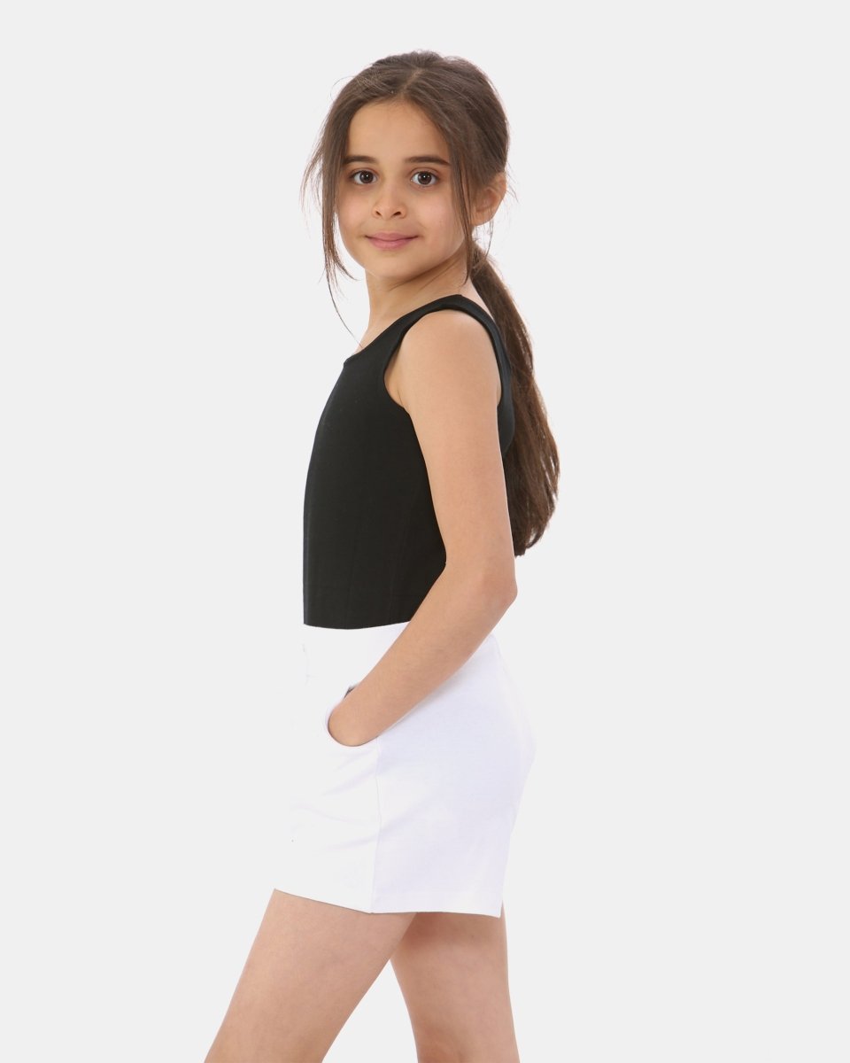 White Casual Summer Plain Shorts