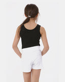 White Casual Summer Plain Shorts