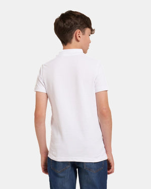 White Kids Plain Polo Shirt