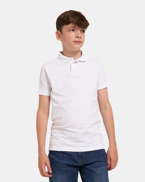 White Kids Plain Polo Shirt