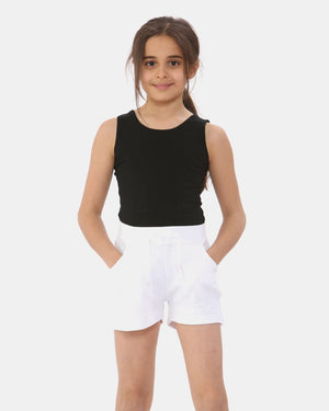 White & Shell Pink Plain Shorts (Pack of 2)