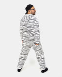 White Unisex Zebra Print Onesie