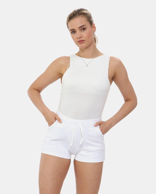White Womens Cotton Shorts