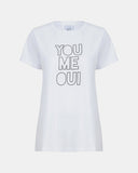 White Womens You Me Oui Printed T-Shirt