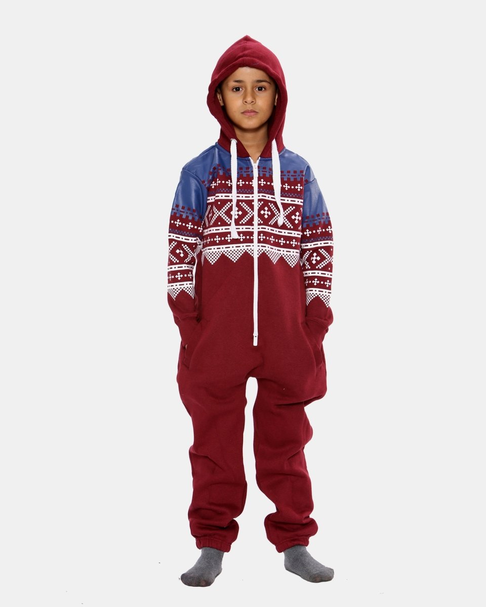 Wine Kids Aztec Hooded Onesie