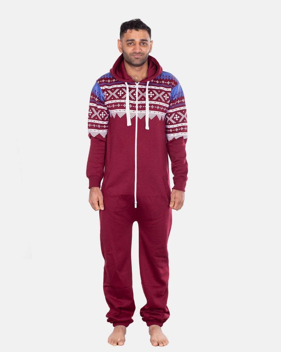 Wine Stylish Aztec Mens Onesie