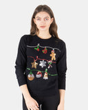 Women Black Bauble Bells Christmas Jumper