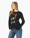 Women Black Bauble Bells Christmas Jumper