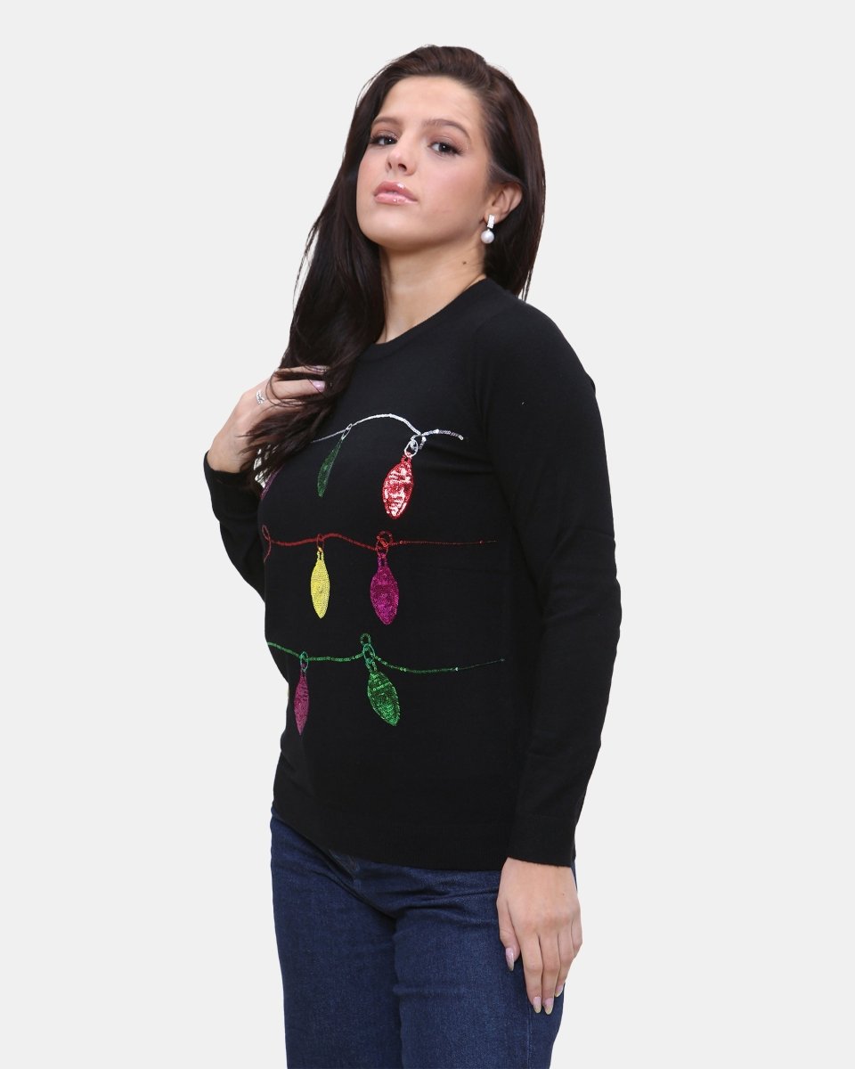 Women Black Jingle Bell Christmas Jumper